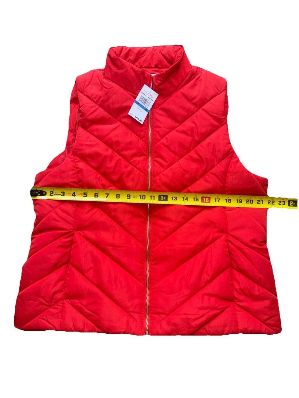 NWT Michael Kors Women’s Vest Size XL Red Full Zip Jacket MSRP $125 - Picture 3 of 4